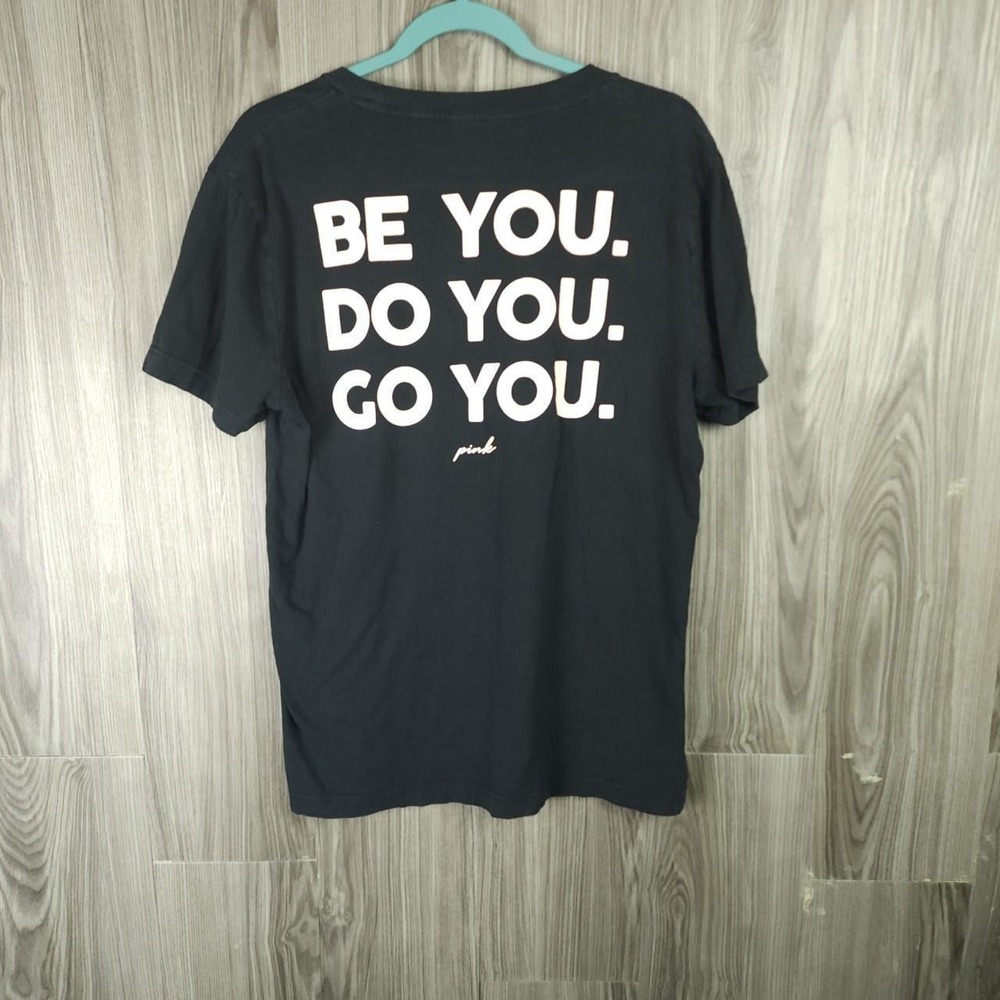 Victoria's Secret PINK Be You Do You Go You Graphic T-Shirt Black Medium
